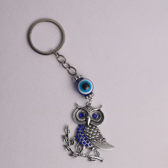 Evil Eye Keyring with Owl