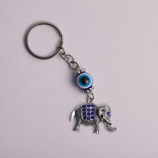 Evil Eye Keyring with Elephant